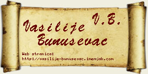 Vasilije Bunuševac vizit kartica